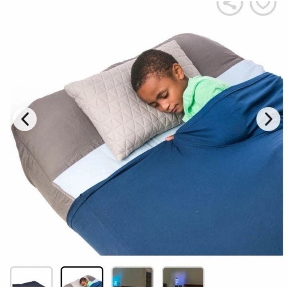 NEW FUN & Function Sensory Compression Sheet Jersey Cotton Navy Blue FULL Size
